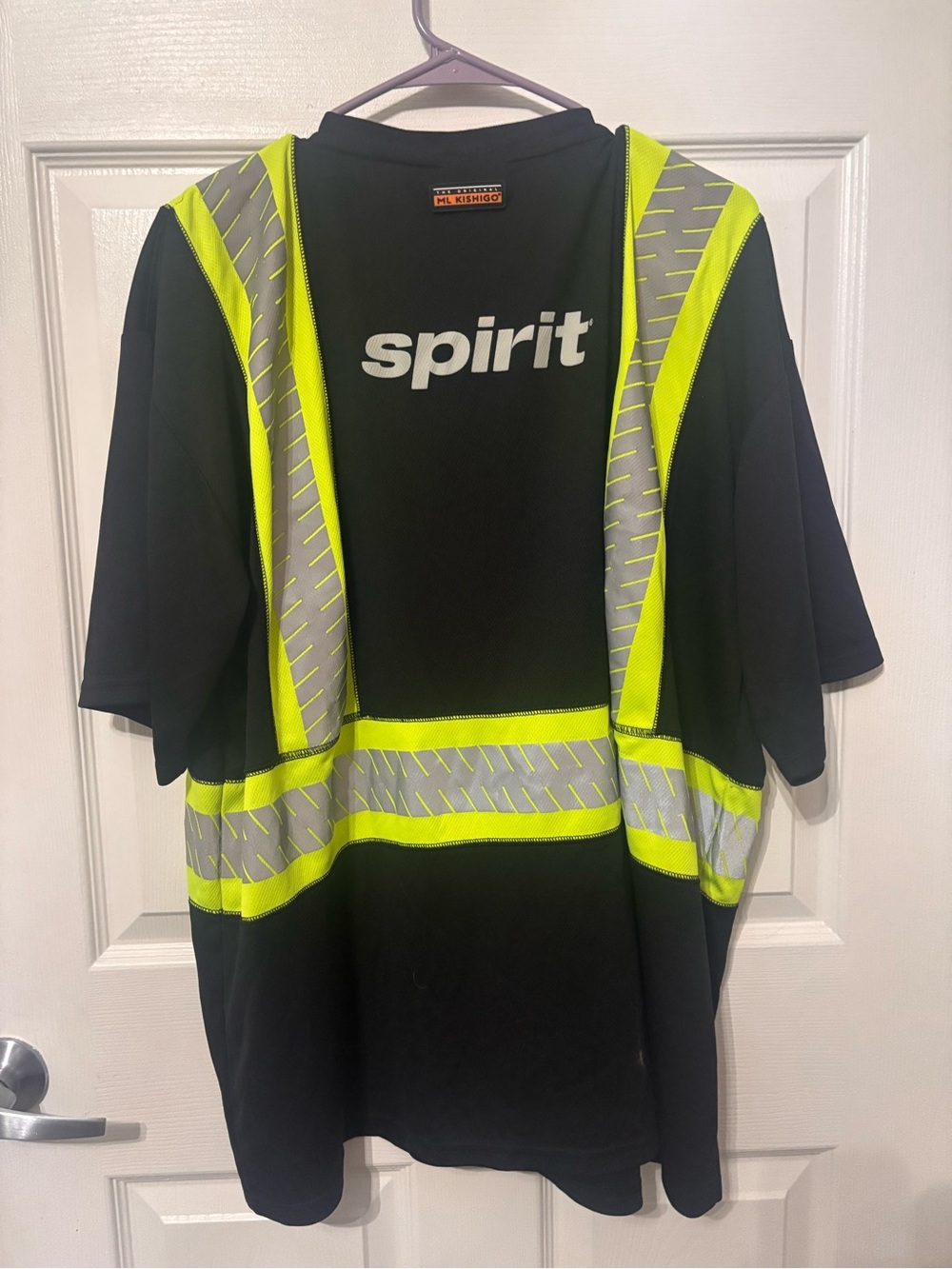 Spirit Airlines High-Visibility Black & Neon Yellow Safety T-Shirt